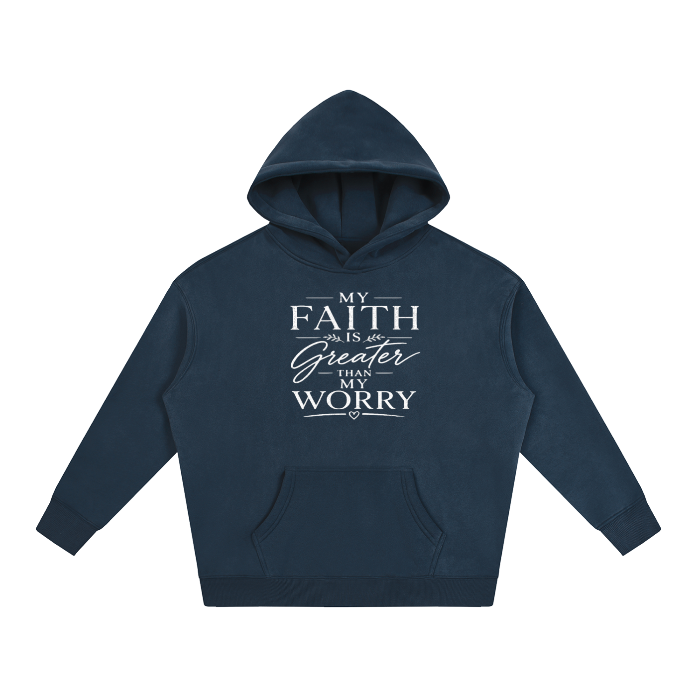 Faith Over Worry Oversize Fleeced Hoodie