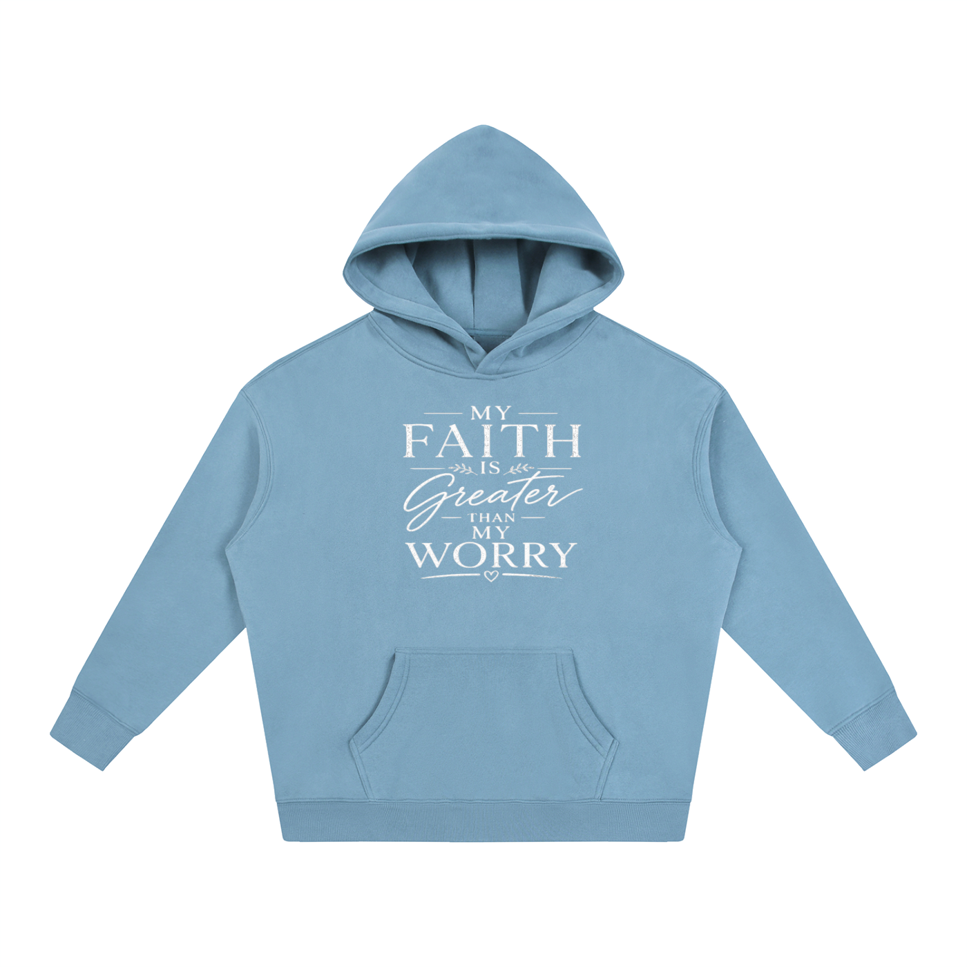 Faith Over Worry Oversize Fleeced Hoodie