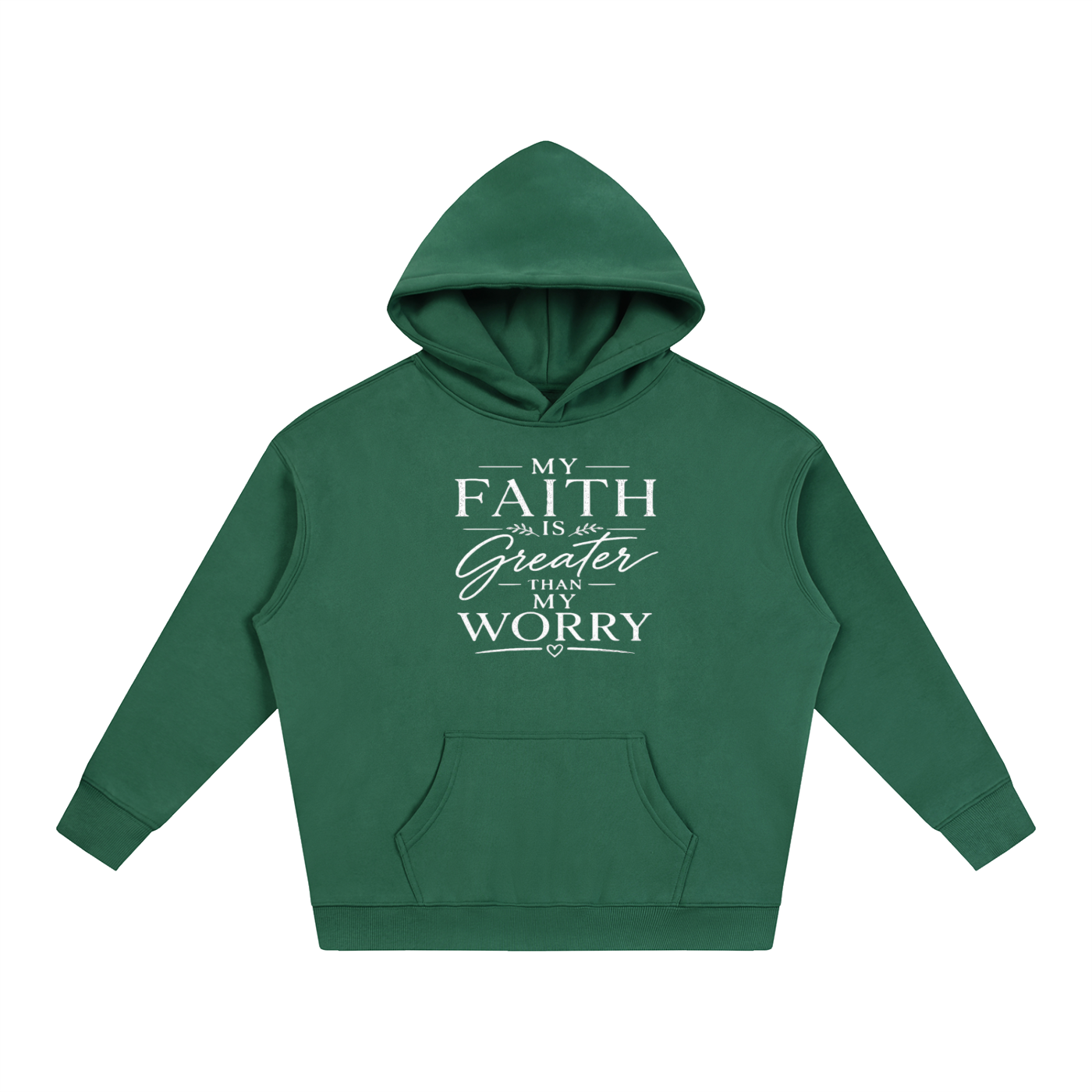 Faith Over Worry Oversize Fleeced Hoodie