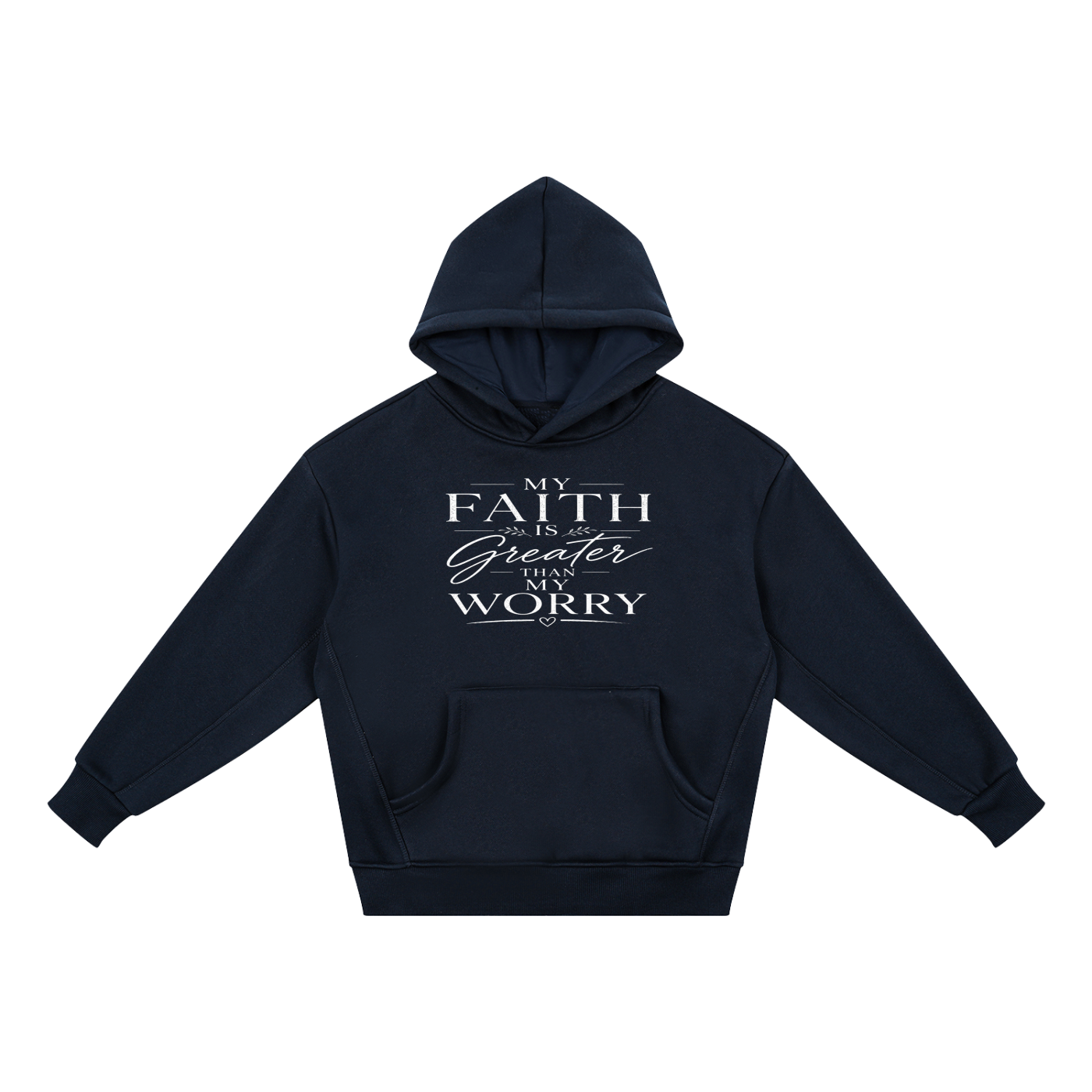 Faith Over Worry Essential Kids' Fleece Hoodie