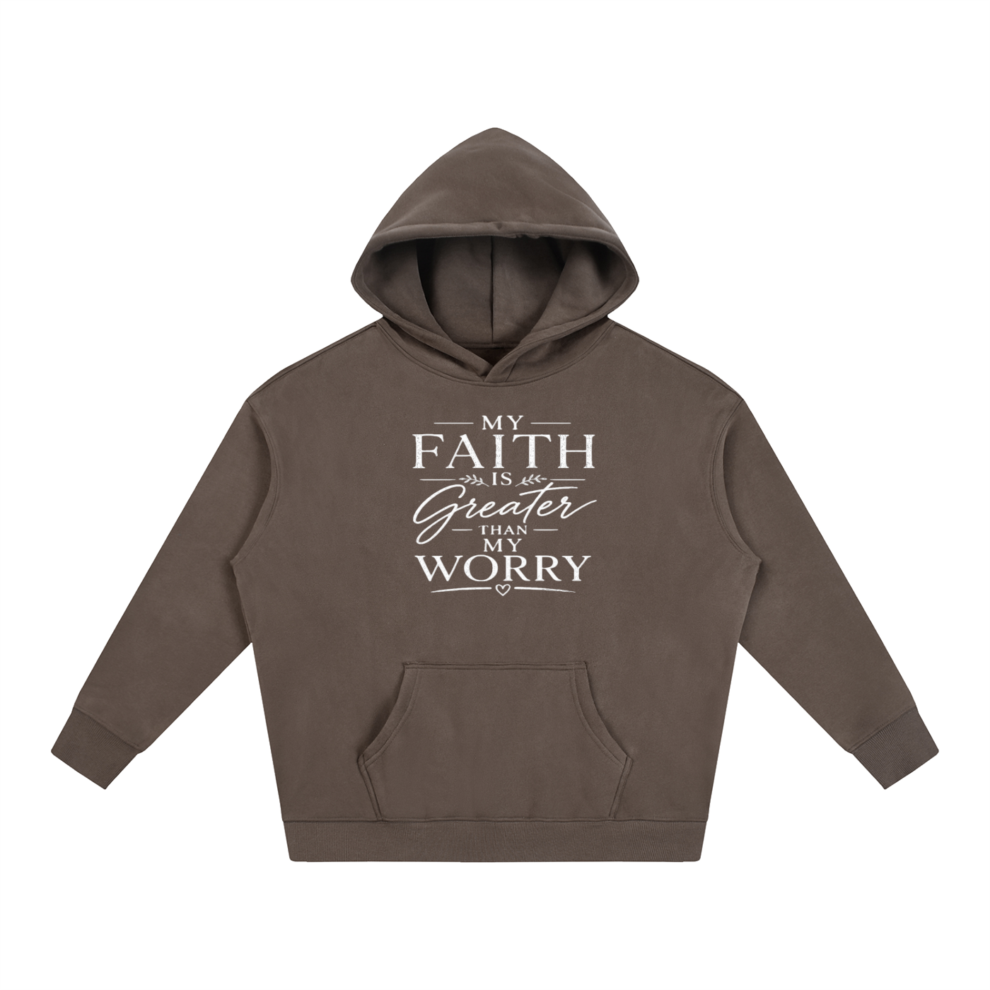 Faith Over Worry Oversize Fleeced Hoodie