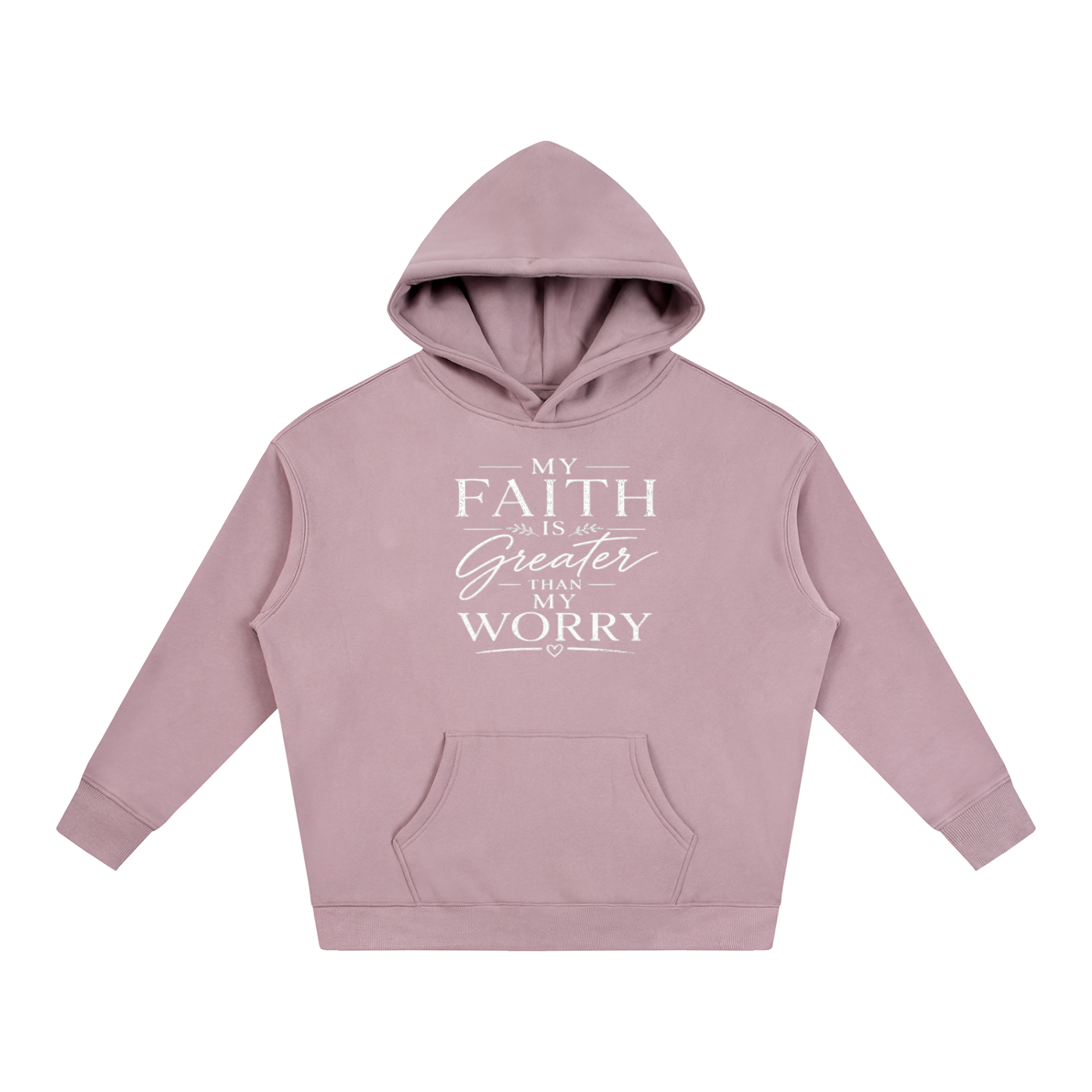 Faith Over Worry Oversize Fleeced Hoodie