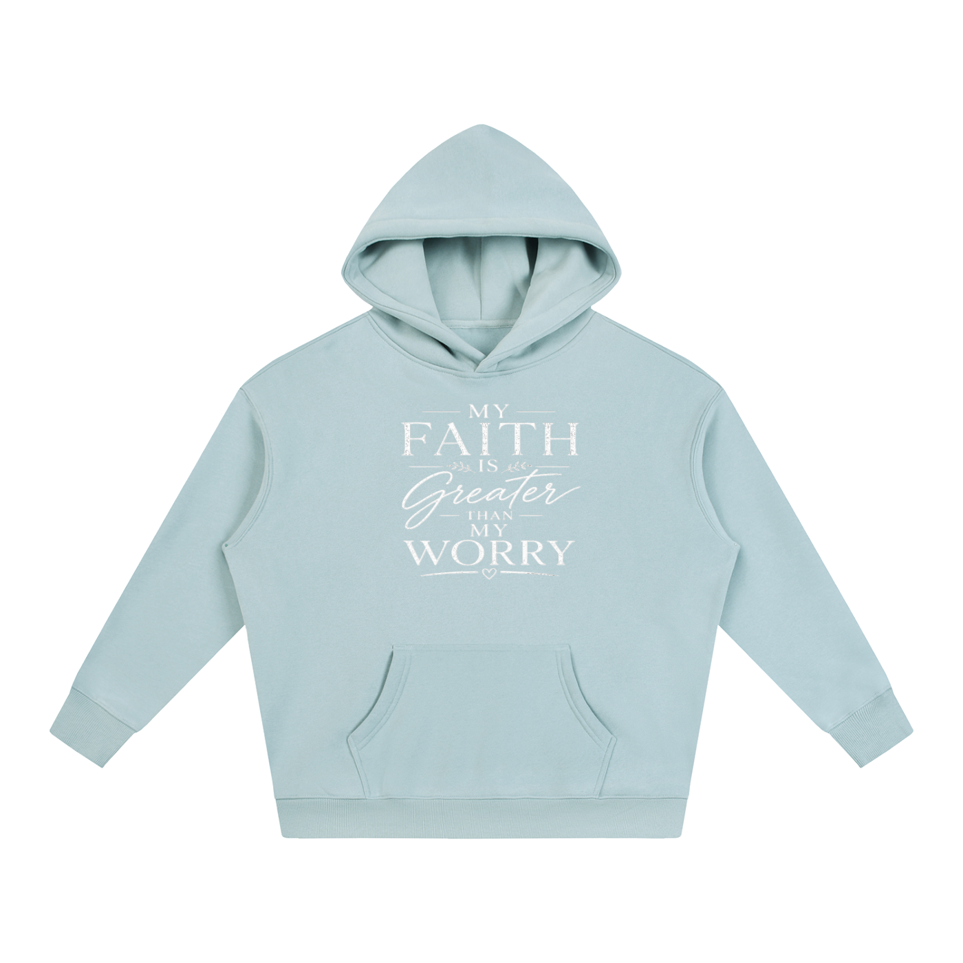 Faith Over Worry Oversize Fleeced Hoodie