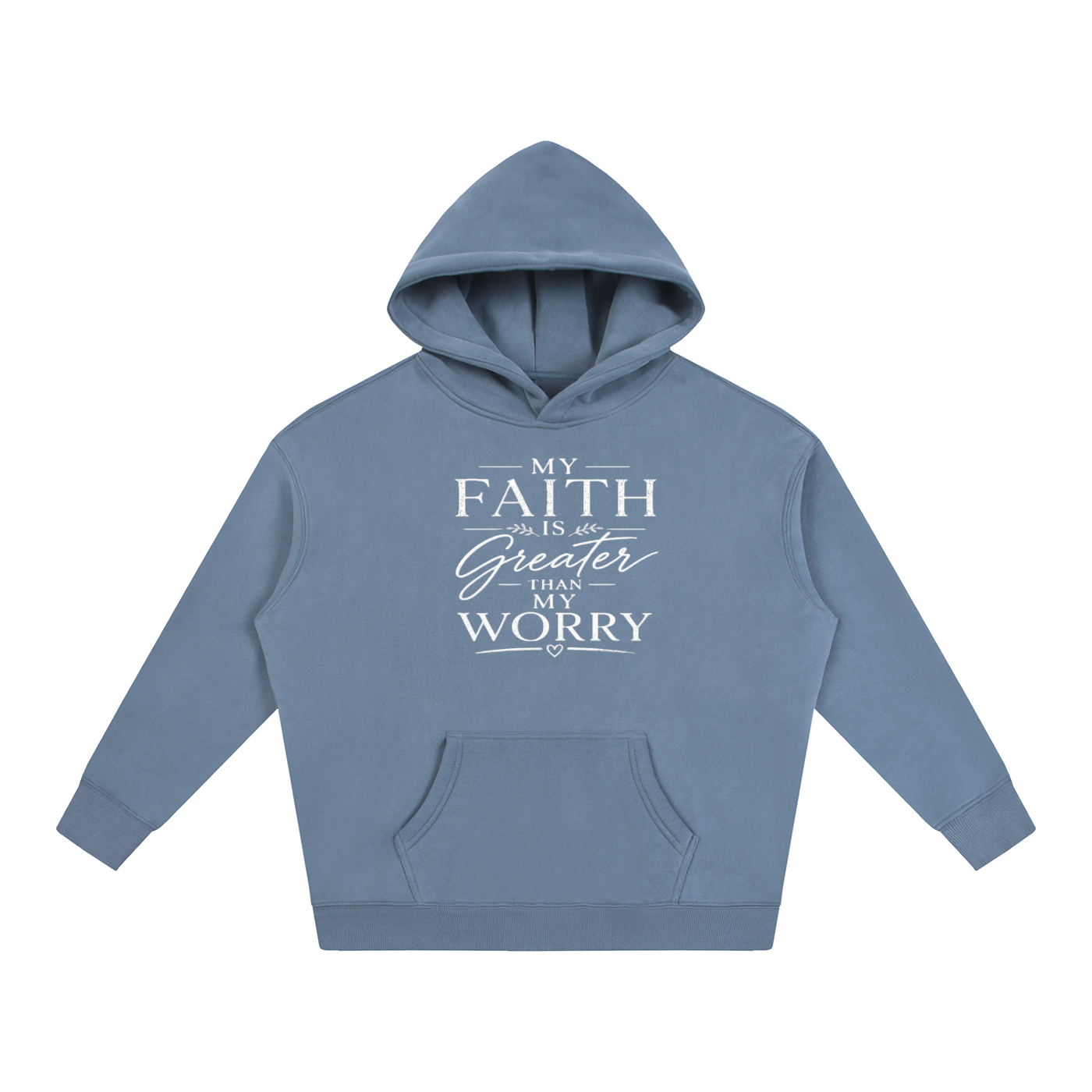 Faith Over Worry Oversize Fleeced Hoodie
