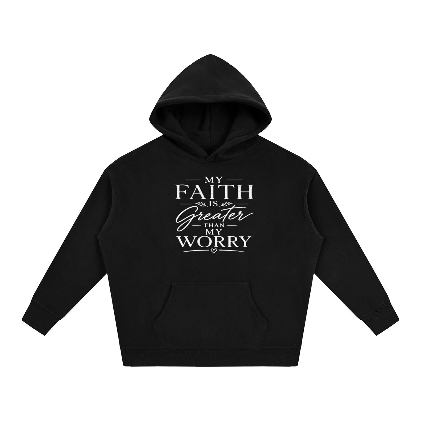 Faith Over Worry Oversize Fleeced Hoodie