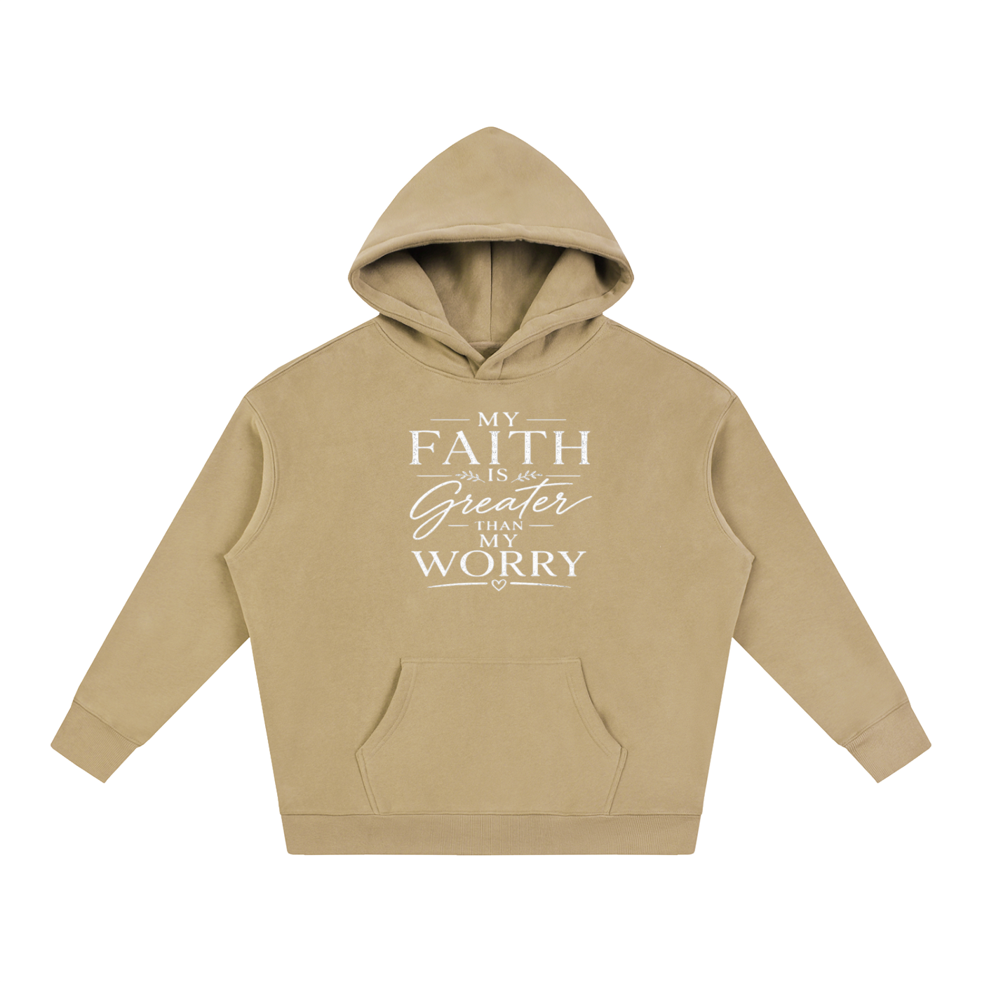 Faith Over Worry Oversize Fleeced Hoodie