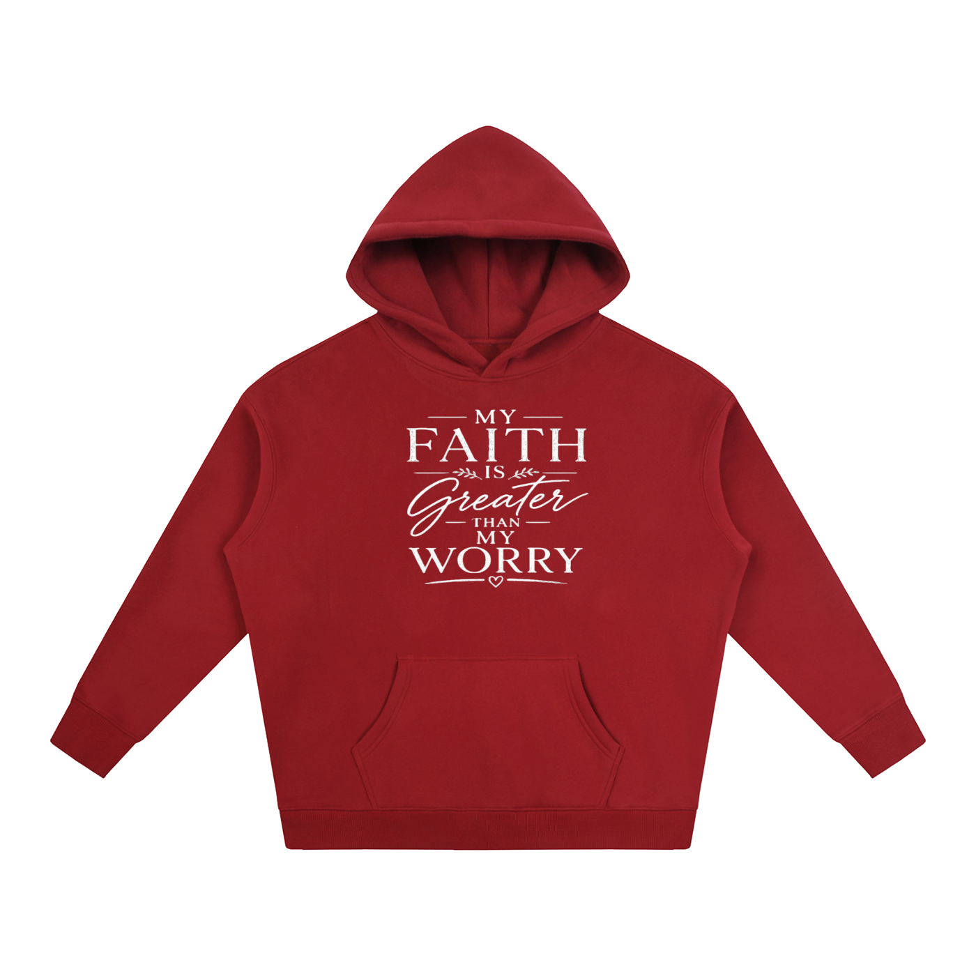 Faith Over Worry Oversize Fleeced Hoodie