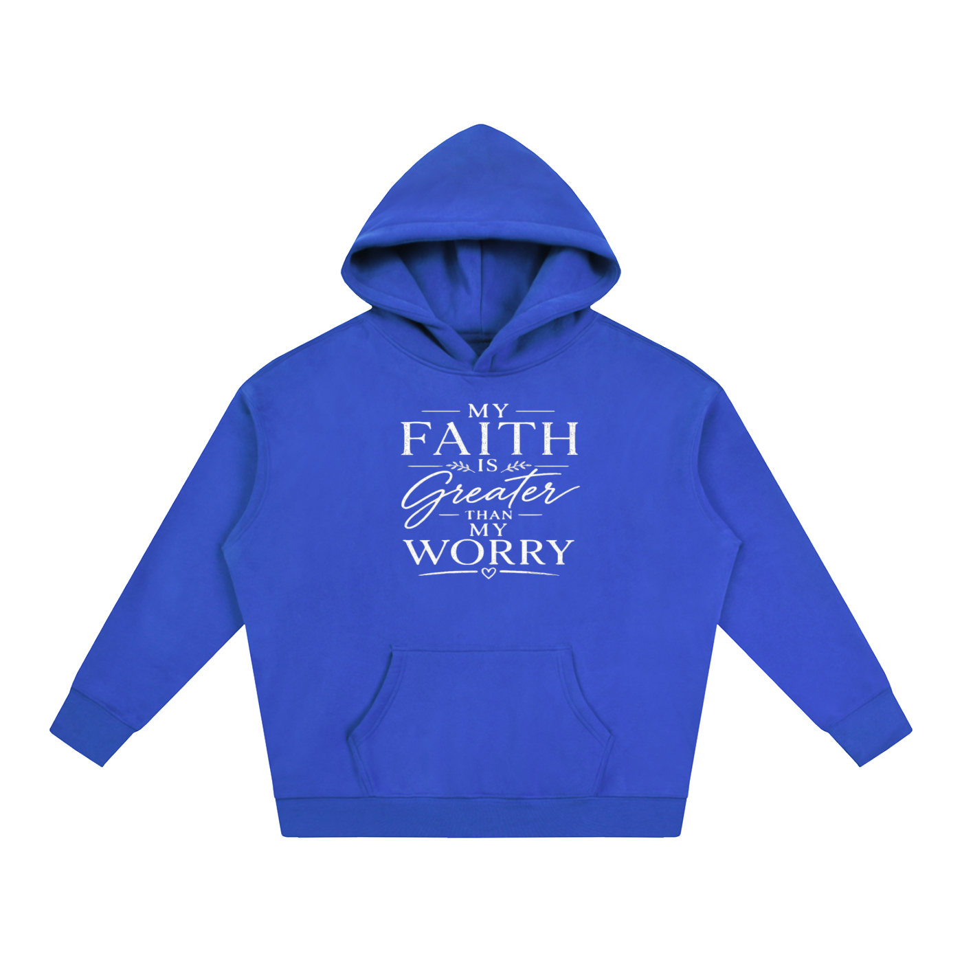 Faith Over Worry Oversize Fleeced Hoodie
