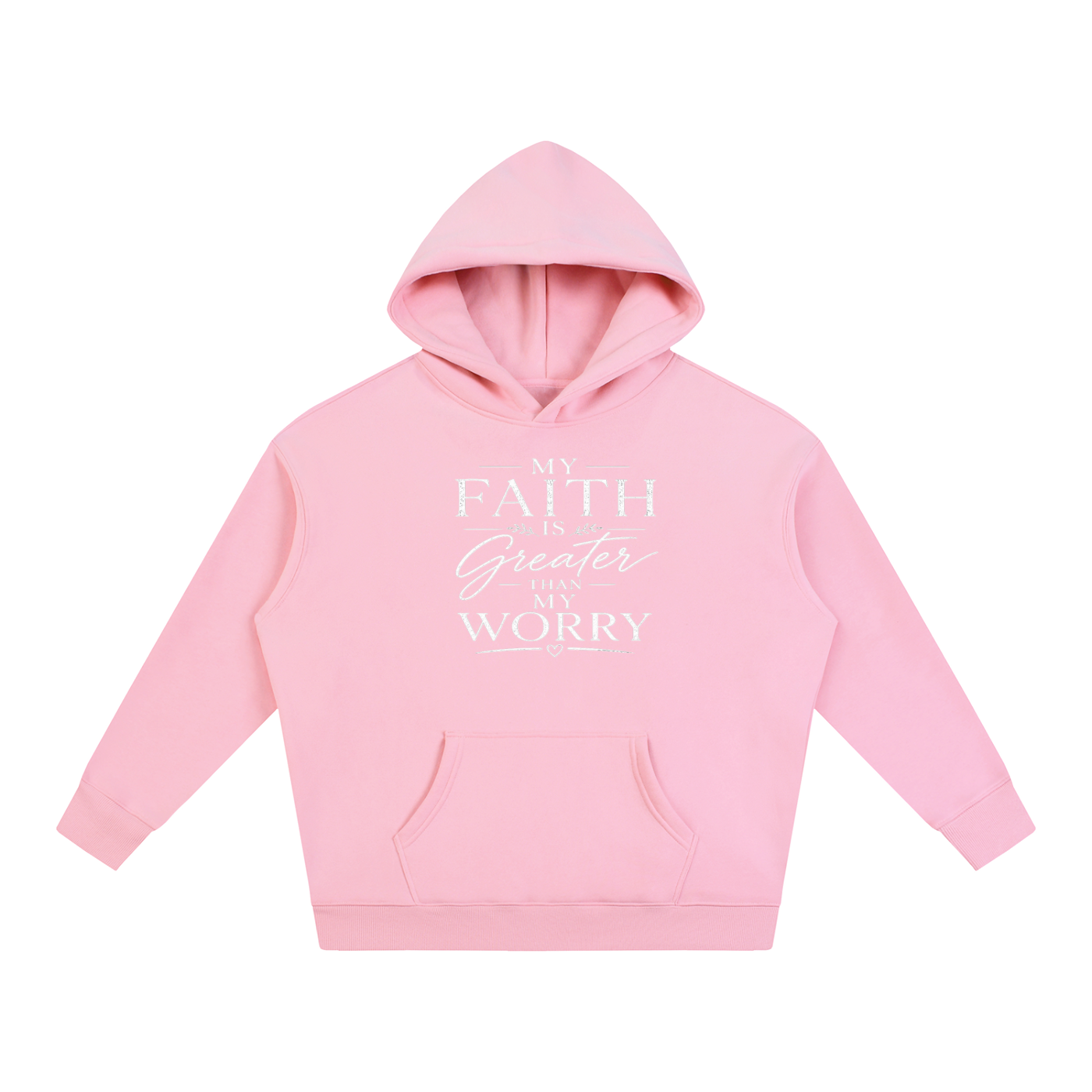Faith Over Worry Oversize Fleeced Hoodie