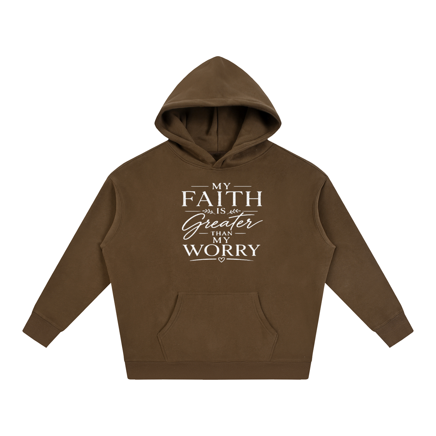 Faith Over Worry Oversize Fleeced Hoodie