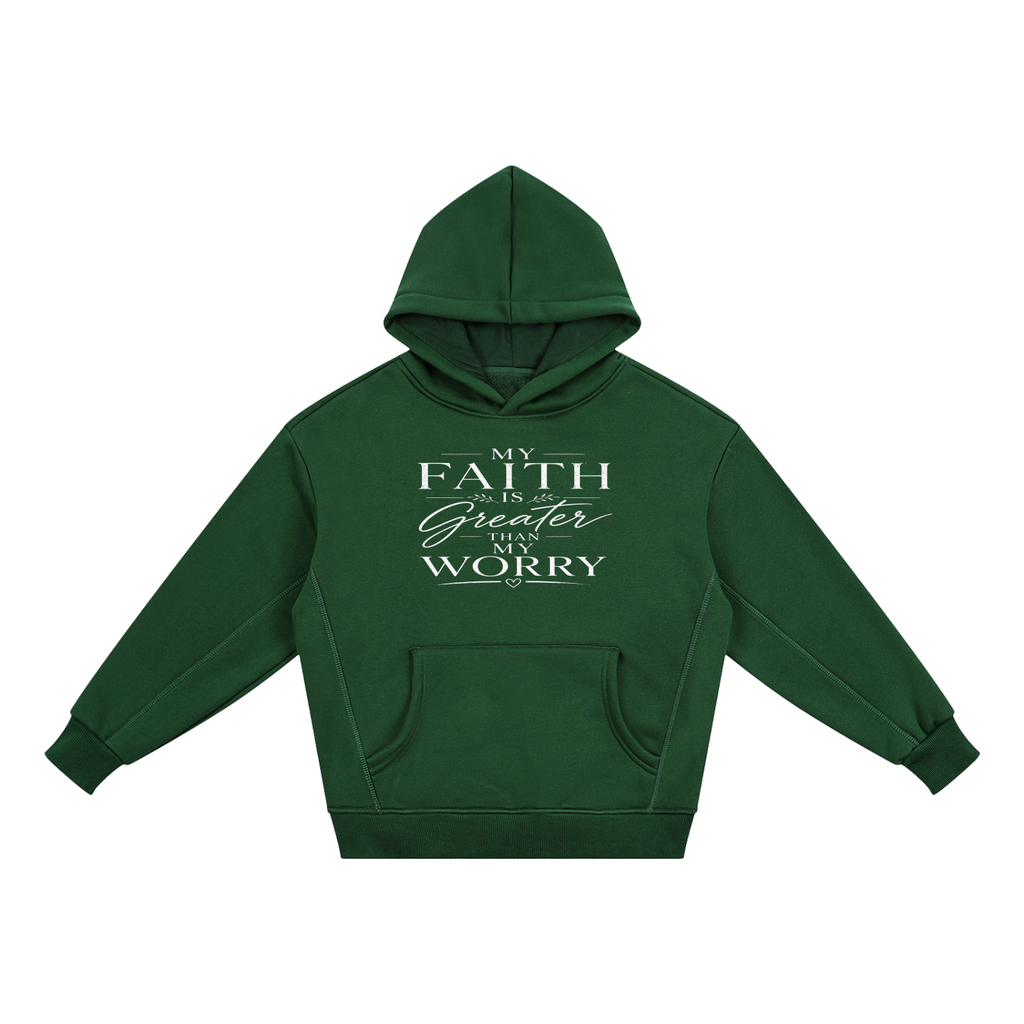 Faith Over Worry Essential Kids' Fleece Hoodie
