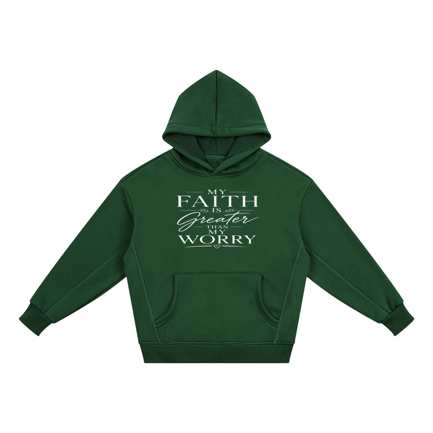 Faith Over Worry Essential Kids' Fleece Hoodie